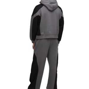 Ensemble de survêtement décontracté unisexe deux pièces, jogging d'hiver imprimé avec patchwork de strass, streetwear, survêtement 100% coton écologique - Product Image 2