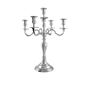Nouveau candélabre décoratif en métal finition argent pour mariage, fête, décoration intérieure de salon, candélabre de table et de sol - Product Image 3