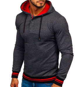 2025 haut tendance hommes bouton pull à capuche brodé Logo respirant vêtements d'hiver personnalisé prix raisonnable Service OEM - Product Image 2