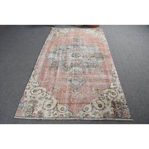 Turkish 4.4x7.6 ft Rug, Vintage Rug, <b>Red</b> Ombr Rug <b>Wool</b> - Product Image 3