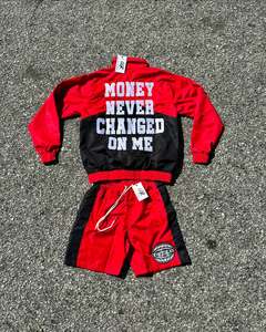 Sweat-shirt de jogging en nylon personnalisé boutonné ensemble de joggers à capuche coupe-vent sweat à capuche brodé pantalons de survêtement survêtements pour hommes - Product Image 2