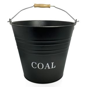 Cubo de carbón de hierro antiguo para almacenar cenizas de chimenea con acabado antiguo y mango de agarre cómodo - Product Image 6