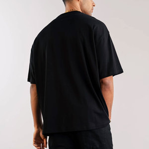 Camiseta de gran tamaño para hombre, Camiseta de algodón de peso pesado relajada de ajuste holgado, básica, esencial, suave, clásica, manga corta, calle lavada holgada - Product Image 2