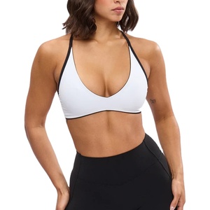 Sujetador deportivo reversible para mujer, talla grande, espalda cruzada, top corto sencillo para yoga, fitness, gimnasio, ropa deportiva con logo personalizado frontal - Product Image 1