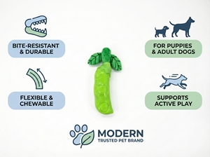 Ledu Squeaky Pea Pod – Jouet à mâcher pour chien en caoutchouc résistant - Product Image 6