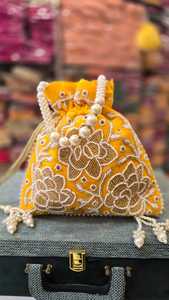 Hecho a mano hermosa flor India espejo trabajo bordado Mini moda Potli bolsa para mujeres para boda y regalo - Product Image 6