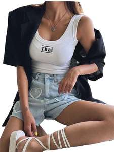 Taille haute lavé imprimé femmes Denim Shorts nouveau printemps été jean décontracté Chic pantalon droit femme - Product Image 5