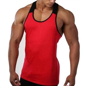 OEM Wholesale Custom Gym Stringer Tank Top Breathable Fitness Sports <b>Singlet</b> Casual Muscle Style Knitted T-Shirt Blank Pattern - Product Image 1