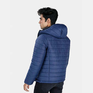 Custom <b>Men's</b> Oversized Jacquard Puffer Jacket Designer Puff-<b>Padded</b> Coat Standing <b>Shirt</b> Featuring OEM Logo Winter Bubble Look - Product Image 3