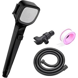 Doccia a Mano da Parete Nera Opaca da 11 Pollici con Tubo ad Alta Pressione da 59 Pollici, 4 Impostazioni e Doppia Uscita - Set di Accessori per il Bagno - Product Image 1