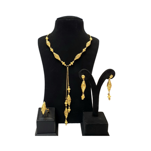 Ensemble de pendentifs en cuivre et zircon plaqué or 24 carats de haute qualité élégant classique fête de mariage fiançailles perle bijoux de mode parfaits - Product Image 1