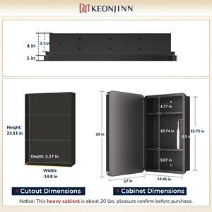 Modern Wall-Mounted LED-Illuminated <b>Bathroom</b> Mirror Cabinet Rectangular with Rounded <b>Corners</b> Convenient <b>Storage</b> - Product Image 2