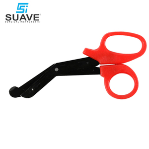กรรไกรตัดแผล EMT ทำจากสเตนเลสสตีลด้ามจับสีแดงมีคีมสำหรับใช้ในการผ่าตัด - Product Image 6