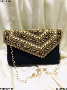 Sac de soirée de créateur de luxe pour femmes nouveau Style luxe véritable pochette sac à main indien mariée brodé pochette sacs à main - Product Image 4