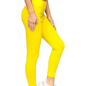 Leggings de yoga taille haute doux personnalisés avec logo, vente en gros directe d'usine, pantalons moulants pour femmes, leggings de sport pour la course à pied - Product Image 1