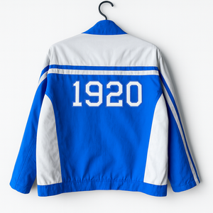 เสื้อแจ็คเก็ตวาร์ซิตี้ผ้าฝ้ายทวิลล์ระบายอากาศได้ดีสำหรับผู้หญิง Zeta Phi Beta แบบสั่งทำพิเศษ พร้อมโลโก้ปักซิปคุณภาพสูง - Product Image 2