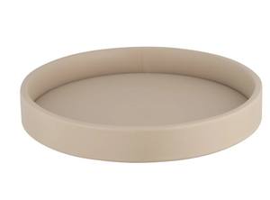 Plateau de service en cuir de forme ronde de couleur marron décoratif pour Table basse maison salon et bureau plateau en cuir utilisation de service - Product Image 5