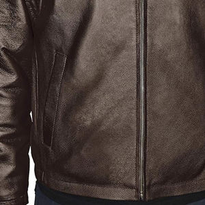 Chaqueta de cuero PU de motorista vintage personalizada para hombre, chaqueta de motocicleta masculina con cremallera, patrón teñido a prueba de agua desgastado para primavera - Product Image 5