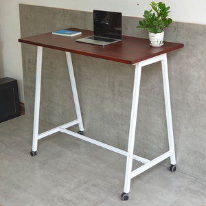 Escritorio minimalista FOS de 120x60 cm, madera de Melaleuca con patas de hierro, requiere montaje, muebles de oficina - Product Image 4