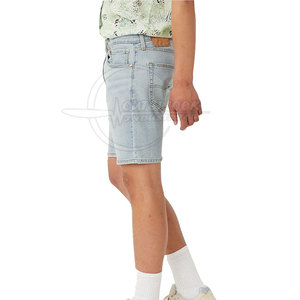 Pantalones cortos vaqueros informales de corte holgado para hombre Patrón sólido Ajuste regular Hecho en Pakistán - Product Image 4