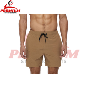 Vente en gros de shorts de plage en maille vierge pour hommes, planche de surf d'été aux couleurs personnalisées, logo personnalisé, avec intérieur en maille - Product Image 6