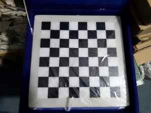 Easytoday — jeu de plateau d'échecs, blanc et noir, fait à la main, en marbre, extension de deux joueurs - Product Image 3