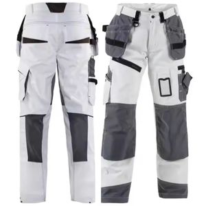 Pantalon de travail cargo droit léger en laine peignée durable pour homme, personnalisé en usine, été, avec plusieurs poches - Product Image 1