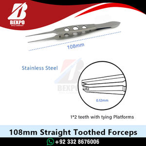 Pinzas de sujeción dentadas de 108 mm, instrumentos quirúrgicos microoftálmicos - Product Image 5