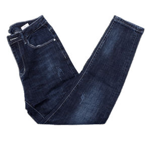 Conçu sur mesure pour hommes, pantalon en jean skinny taille moyenne respirant, extensible, serré, pantalon en denim avec fermeture à braguette boutonnée High Street - Product Image 3
