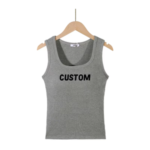 Vente en gros Débardeurs personnalisés en coton sans manches pour femmes Hauts d'été décontractés pour dames grande taille disponible d'usine OEM/ODM - Product Image 5