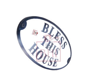 Hierro fundido Interior Apartamento Casa Habitación Puerta Señal Montado en la pared 'Bless This House' Placa de puerta de hotel Placas 175x90mm - Product Image 5