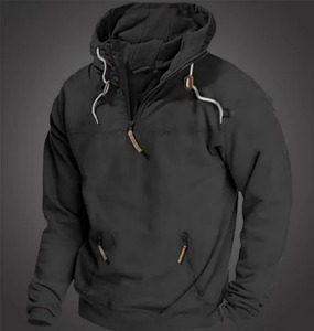 Europa y los Estados Unidos a través del otoño y el invierno Hombres con capucha con terciopelo Moda Casual Chaqueta con capucha para jóvenes Top - Product Image 3