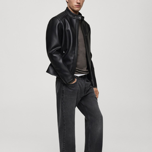 Chaqueta de cuero genuino para hombre personalizada directa de fábrica, ropa de calle de moda para la temporada de primavera, chaquetas de cuero para hombre a la venta - Product Image 5