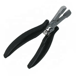 Pince en acier inoxydable avec logo personnalisé en gros pour les extensions de cheveux à la kératine outil de colle enlever la pince à cheveux à pointe plate - Product Image 4