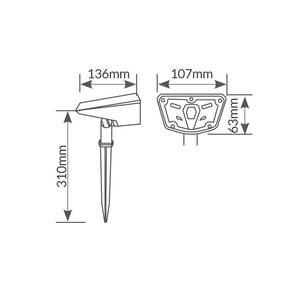 Lampada Solare LED da Giardino/Parete Darka 3W IP67 (GSC 201210004) - Product Image 5