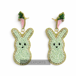 Pendientes Colgantes de Raqueta y Pelota de Tenis con Cuentas, Hechos a Mano, Estilo Deportivo Chic, Joyería Chapada en Oro para Mujer - Product Image 3