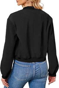 แจ็กเก็ตบอมเบอร์แจ็คเก็ตโพลีเอสเตอร์2025สำหรับผู้หญิงมีซิประบายอากาศได้ดีพิมพ์ลายด้านหน้าความยาวปกติทุกฤดูความหนาสำหรับฤดูใบไม้ร่วงฤดูหนาว - Product Image 4