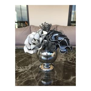 Disposizione decorativa di lusso, fiore di fidanzamento, fiore di promessa-vaso di metallo Color argento