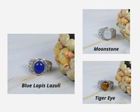 2025 haute qualité 925 en argent Sterling pierre précieuse naturelle forme ovale Boho bague concepteur à la main pierres précieuses concepteur bijoux fins