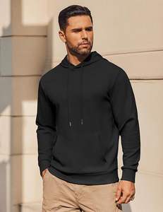 เสื้อฮู้ดผู้ชายแขนยาวลำลอง, เสื้อสเวตเชิ้ตมีฮู้ดแบบมีเชือกรูดแฟชั่นมีกระเป๋า - Product Image 1