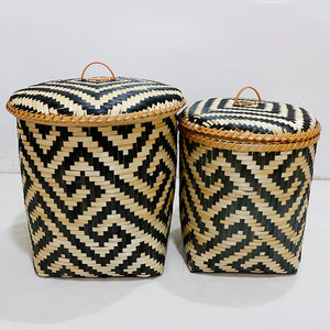 Artex Dong Thap Factory Cesta de lavandería de bambú con diseño plegable y asas de bambú para ropa y almacenamiento en el hogar - Product Image 6