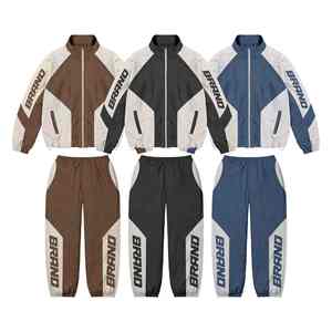 Chándal cortavientos impermeable para exteriores con estampado personalizado de talla grande, transpirable, informal, para correr en otoño, diseño 2 en 1, patrón sólido - Product Image 6