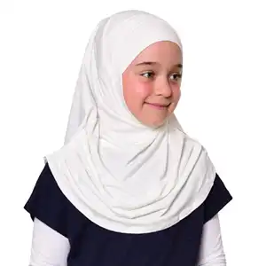 OEM ODM Jersey Kids Hijab For Muslim Girls Chilren's Al Amira Scarf Two Piece Set Hijab For Children