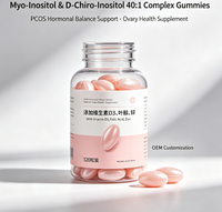 Gummies Myo-Inositol D-Chiro Inositol 40:1 Complex avec Vitamine D3, Acide Folique et Zinc pour le Soutien de l'Équilibre Hormonal PCOS et la Santé Ovarienne - Flacon