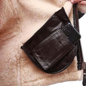 Stylish Sheepskin <b>Jacket</b> For <b>Men</b> Genuine Leather Warm <b>Sherpa</b> Lining Premium Design Perfect For Outdoor Winter Casual Fashion - Product Image 4