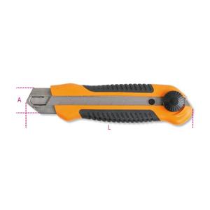 BETA Couteau industriel 25 mm Utilitaire Slip-Safe Poignée bi-matière Multi-Pack - Product Image 1
