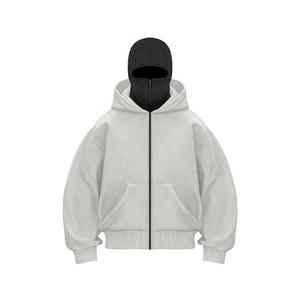 2025 haut de gamme Logo personnalisé hommes bouffée impression 380gsm sweat à capuche zippé hiver broderie impression numérique sweat à capuche surdimensionné - Product Image 5