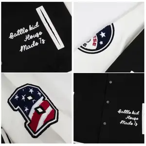 Parche de manga larga Chenille bordado Street wear Letterman Varsity Jacket para hombres - Product Image 3