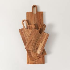 Longues planches de service à pain et fromage rectangulaires plateaux en bois et ensemble de vaisselle avec poignée du Vietnam - Product Image 6