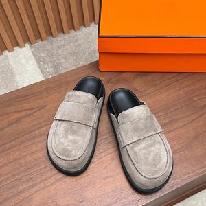 Pantuflas de Diseño de Lujo para Otoño/Invierno, Personalizadas, de Gamuza y Cuero, con Suela Gruesa y Elegante, para Mujer, Punta Cerrada - Product Image 3